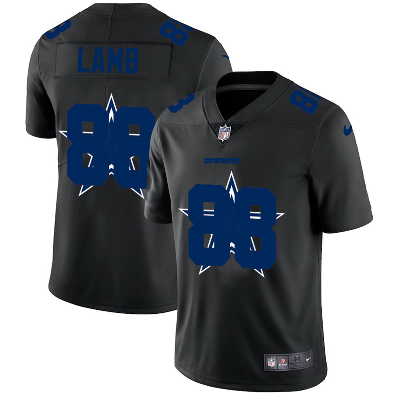 Men's Dallas Cowboys #88 CeeDee Lamb Black Shadow Logo Limited Stitched Jersey